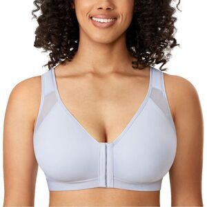 DELIMIRA  Front Closure Posture Wireless Back Support Full Coverage Bra